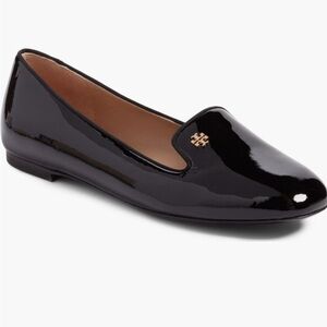 Tory Burch “Samantha” Patent Leather Black Loafer Flats